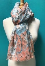 Scarf Pleated Floral Print Scarf
