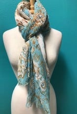 Scarf Pleated Floral Print Scarf