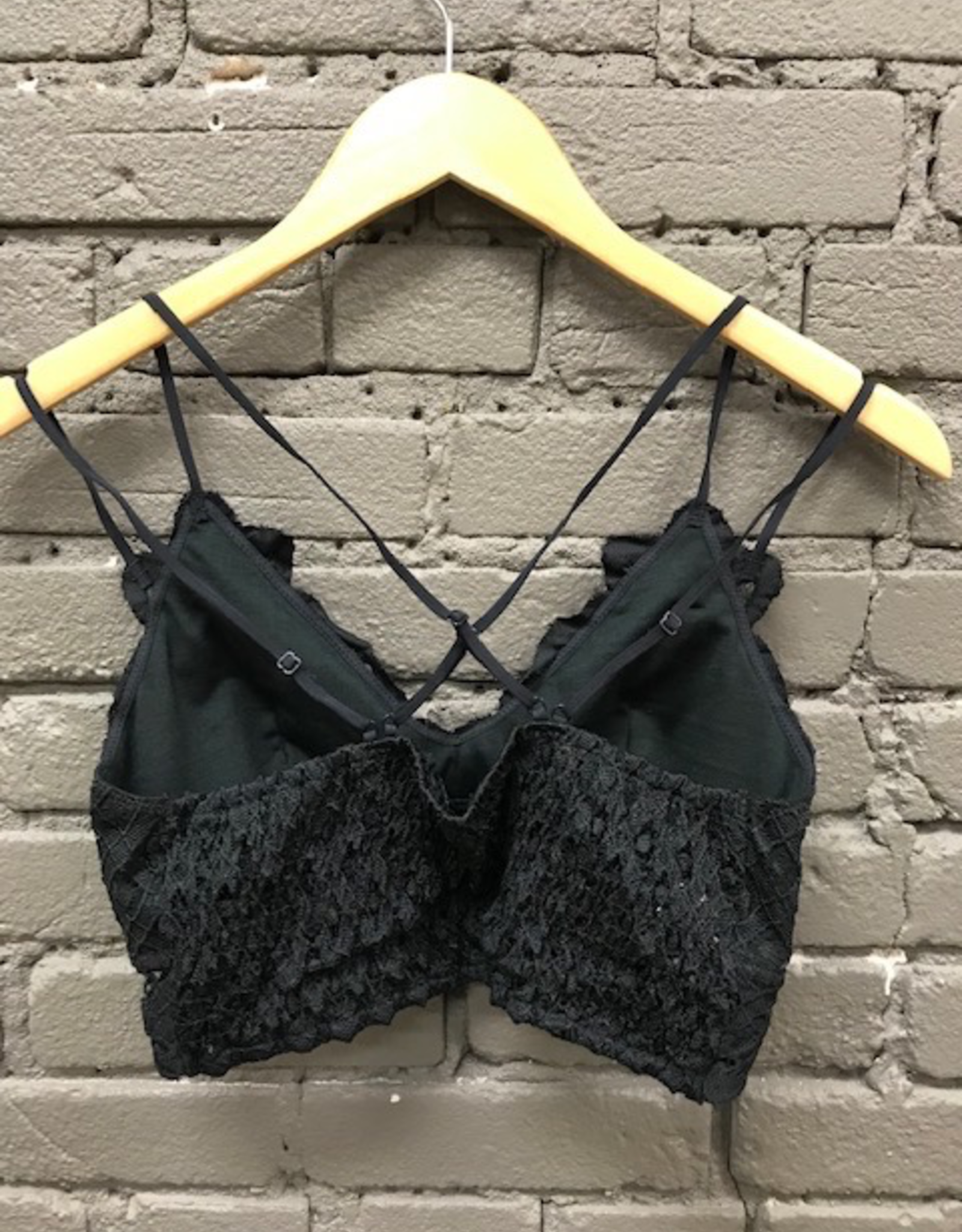 Scalloped Lace Padded Bralette Mustard Medium - Glitz & Spurs