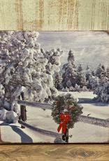 Decor Snowy Wreath Fence Light Up