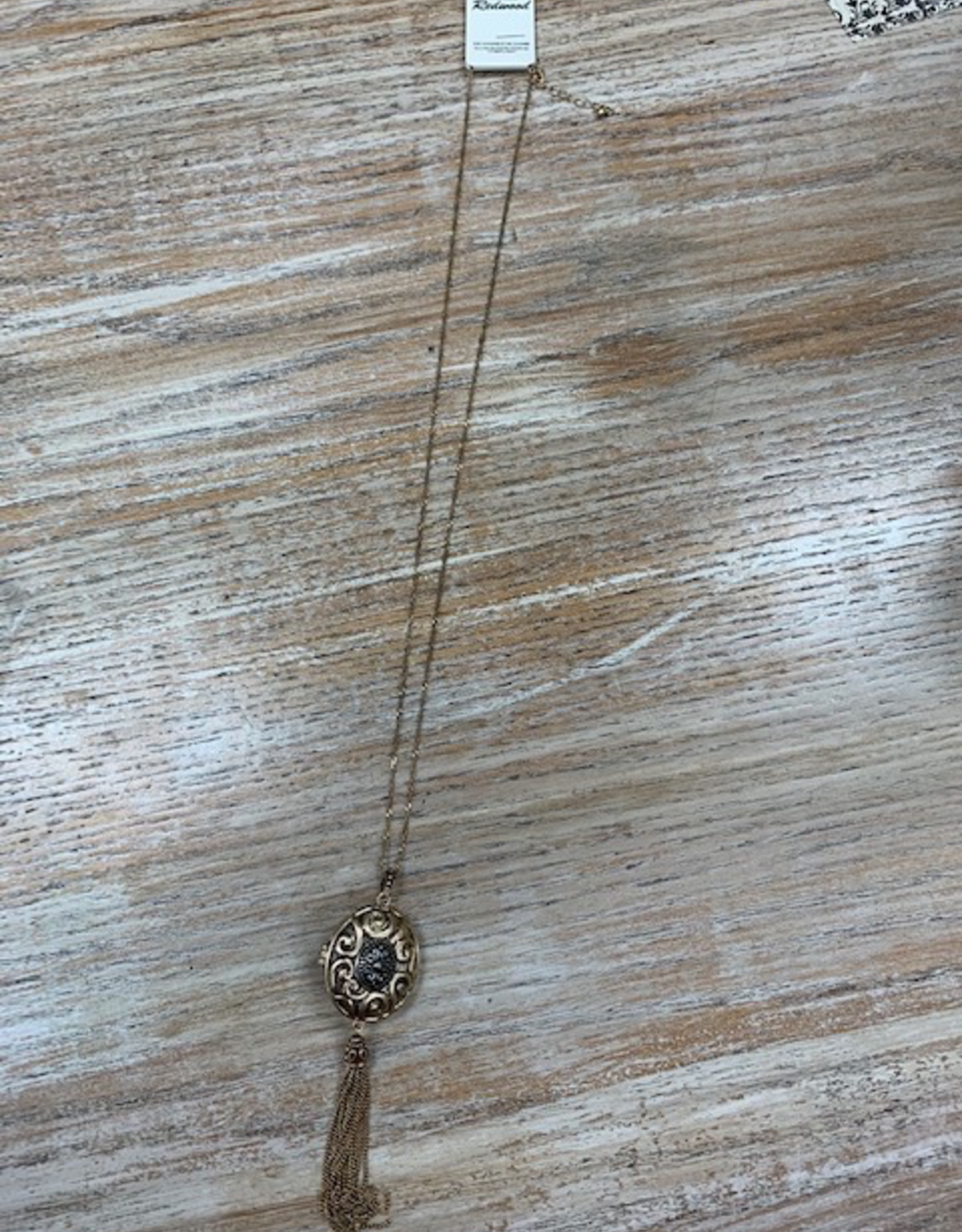 Jewelry Gold Locket Tassel Necklace