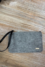 Bag Gray Felt Zip Clutch