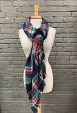 Scarf Navy, Red, Green Blanket Scarf