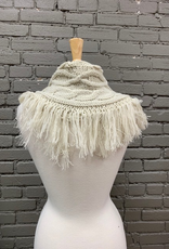 Scarf Knit Neck Warmer w/ Fringe