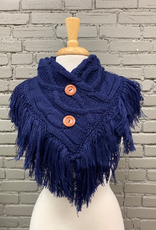 Scarf Knit Neck Warmer w/ Fringe