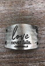 Jewelry Love Never Fails Sentiment