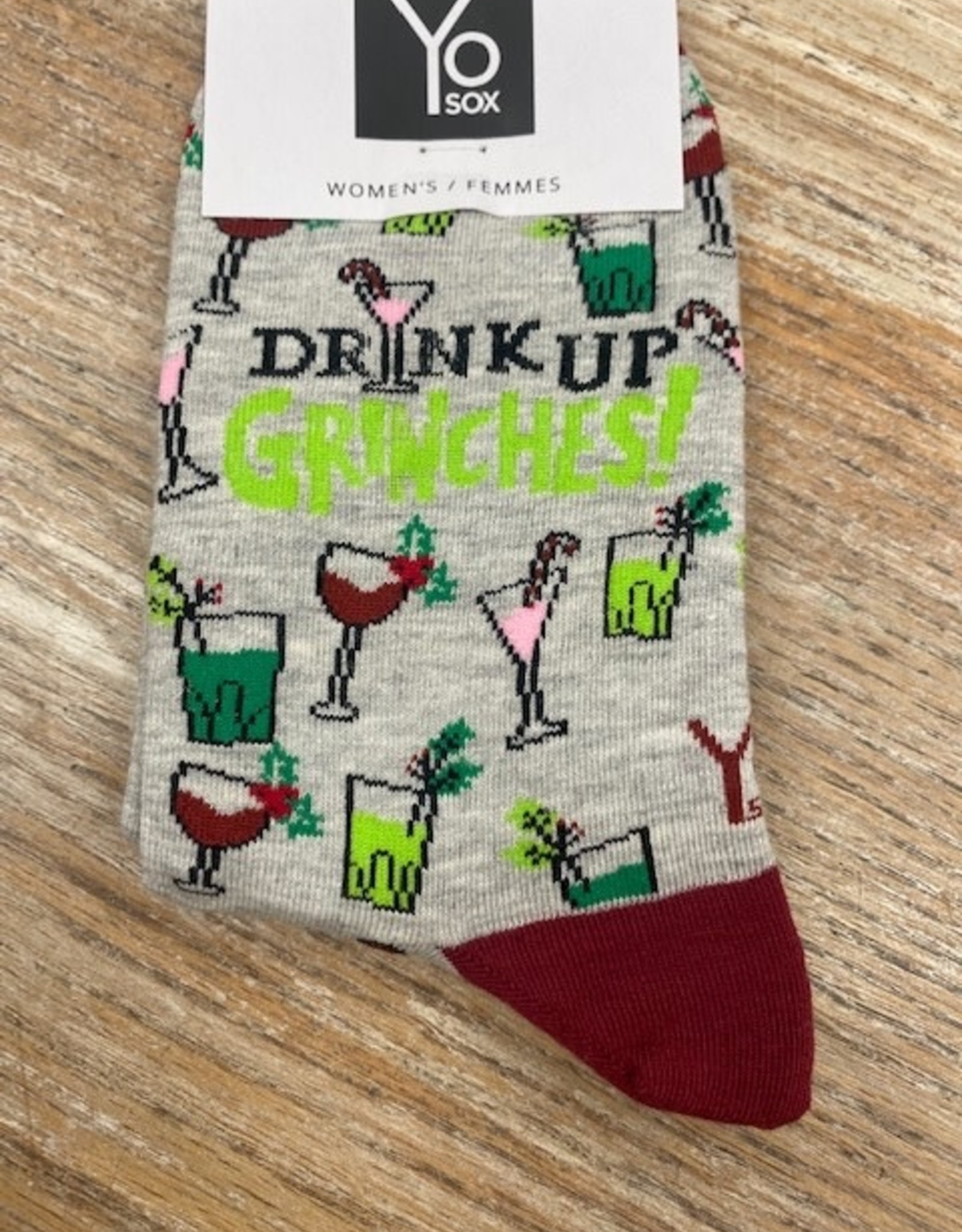 Socks Women's Crew Socks- DrinkUpGrinches