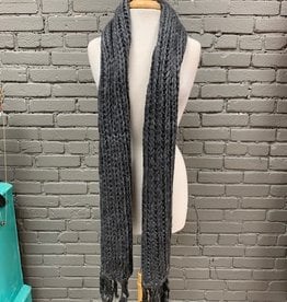 Scarf Grey Long Scarf w/ Fringe