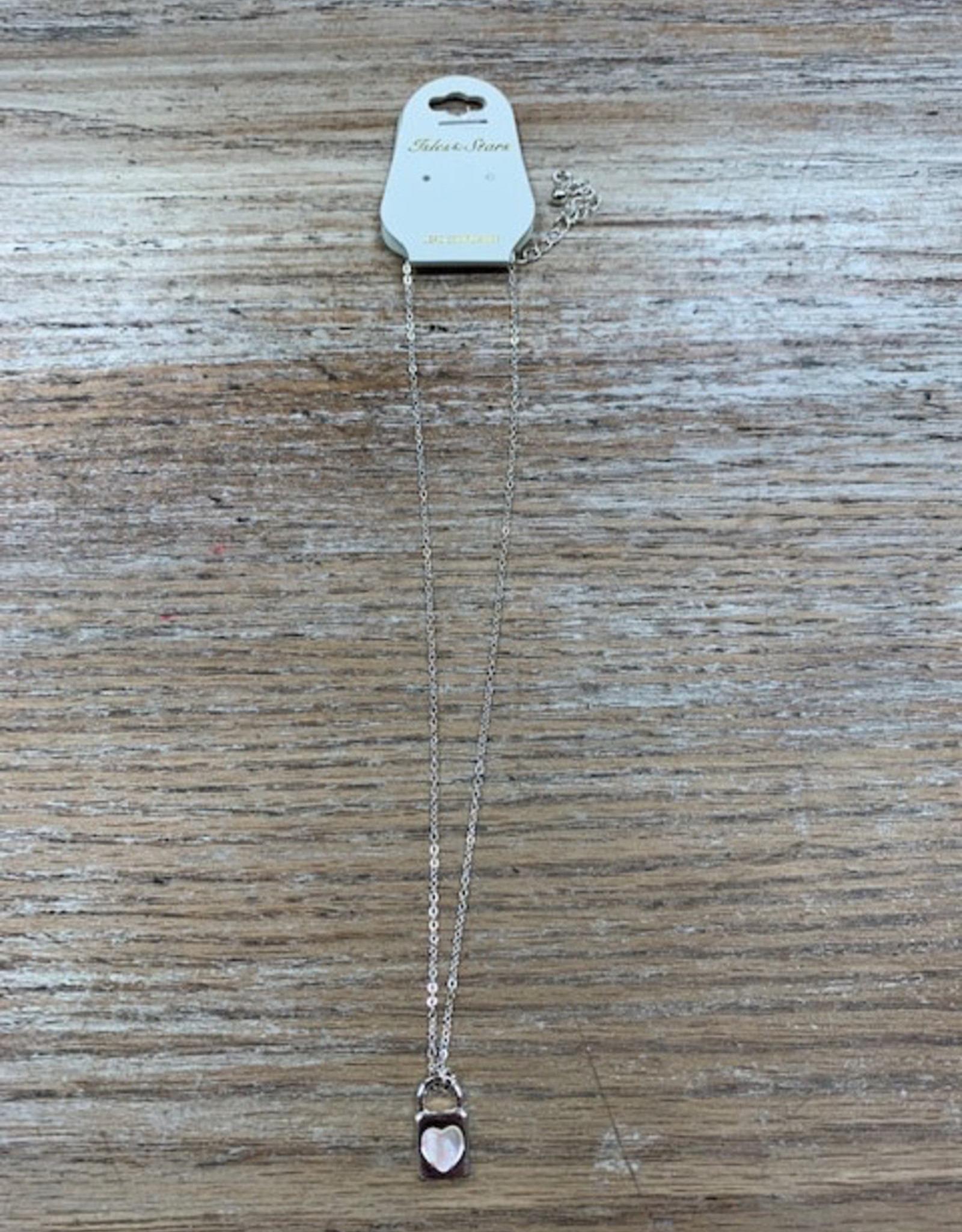 Jewelry Silver Necklace w/ Heart Lock