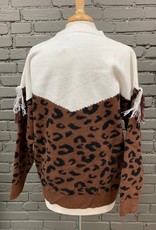 Sweater Reba Leopard Fringe Sweater