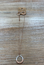 Jewelry Bronze Necklace w/ Silver Wire Circle