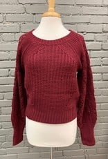 Sweater Ireland Open Knit Bubble Sleeve Sweater