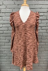 Dress Renee Print Ruffle Shoulder LS Dress