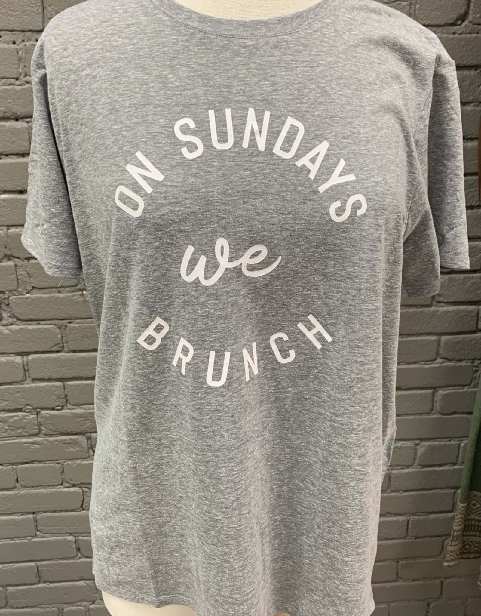 Shirt Sunday Brunch grey graphic tee