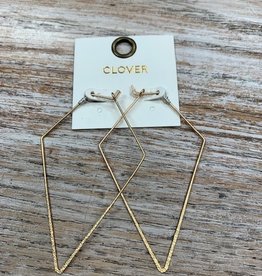 Jewelry Gold Wire Diamond Shape Earrings