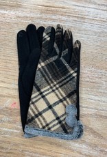 Gloves Plaid Fleece Pom Winter Gloves