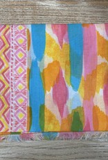 Scarf Pink & Yellow Print Beach Scarf