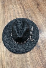 Hat Black Leopard Knot Fedora