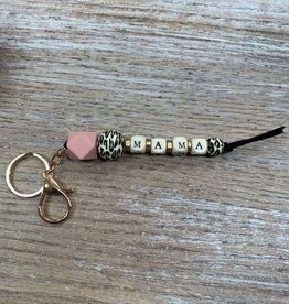 Other Leopard Beaded Mama Keychain