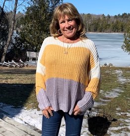 Sweater Deanna mustard and gray sweater