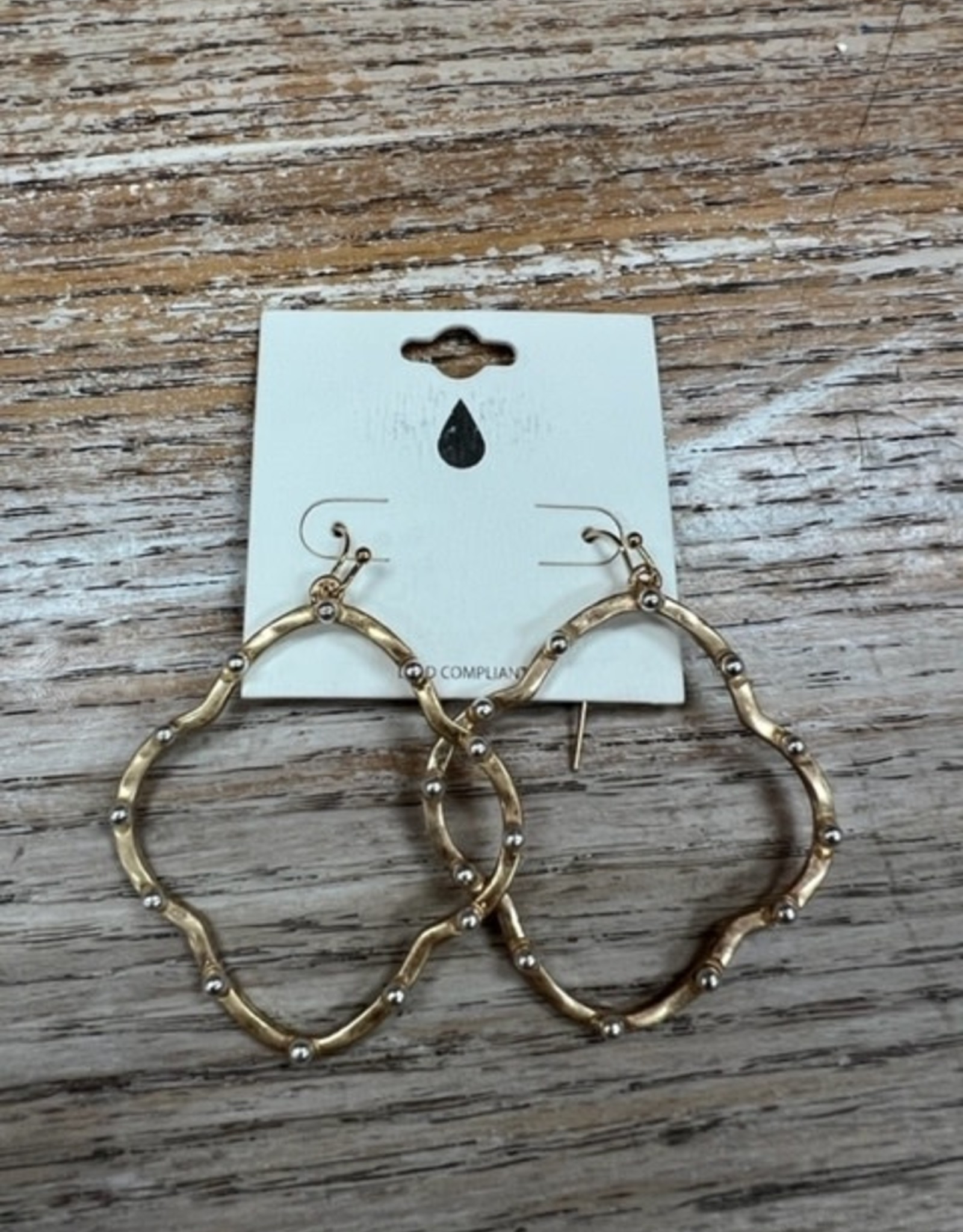 Jewelry Gold Clover Silver Dot  Earrings