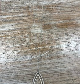 Jewelry Long Silver Teardrop Necklace