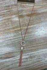 Jewelry Rose Gold Long Circle Tassel Necklace