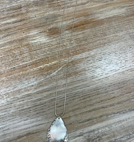 Jewelry Long Silver 2 Oval Pendant Necklace