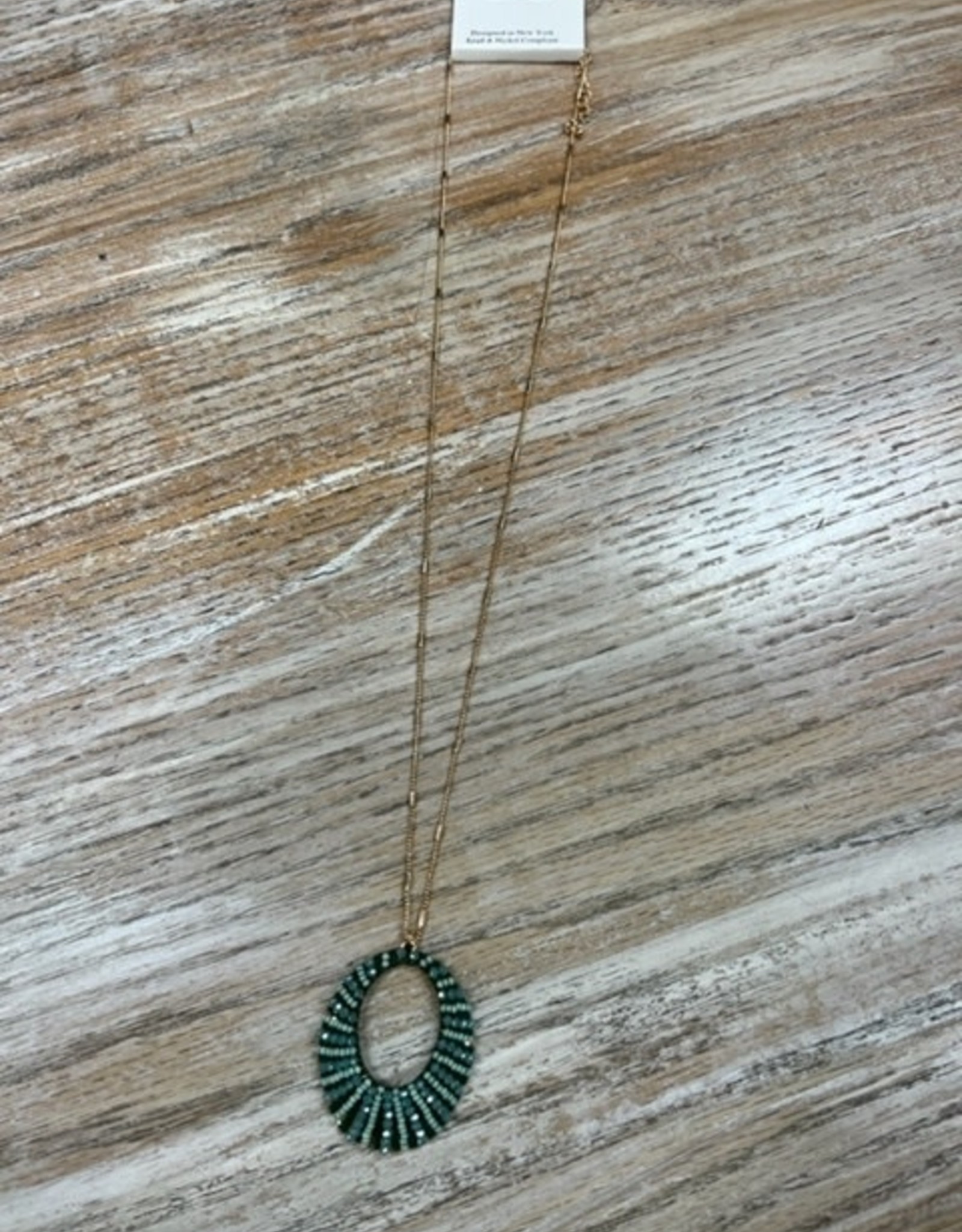 Jewelry Long Gold Mint Oval Necklace