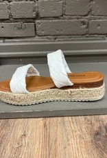 Shoes White Braided Espadrille Slide Sandals