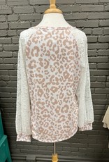 Long Sleeve Keke leopard with lace sleeves