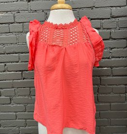 Tank Rylee coral lace tank