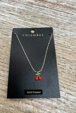 Jewelry Small Gold Cherry Necklace