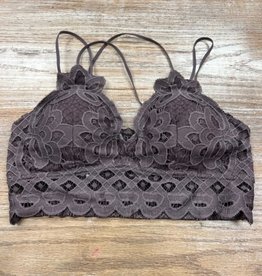 Lingerie Scalloped Lace Padded Bralette Midnight Purple