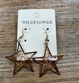 Jewelry Multi Flower Glass Star Earrings