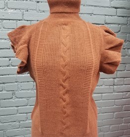 Sweater Maureen rust high neck sleeveless sweater