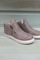 Shoes Fast Gray Burlap Zip Sneaker