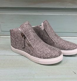 Shoes Fast Gray Burlap Zip Sneaker