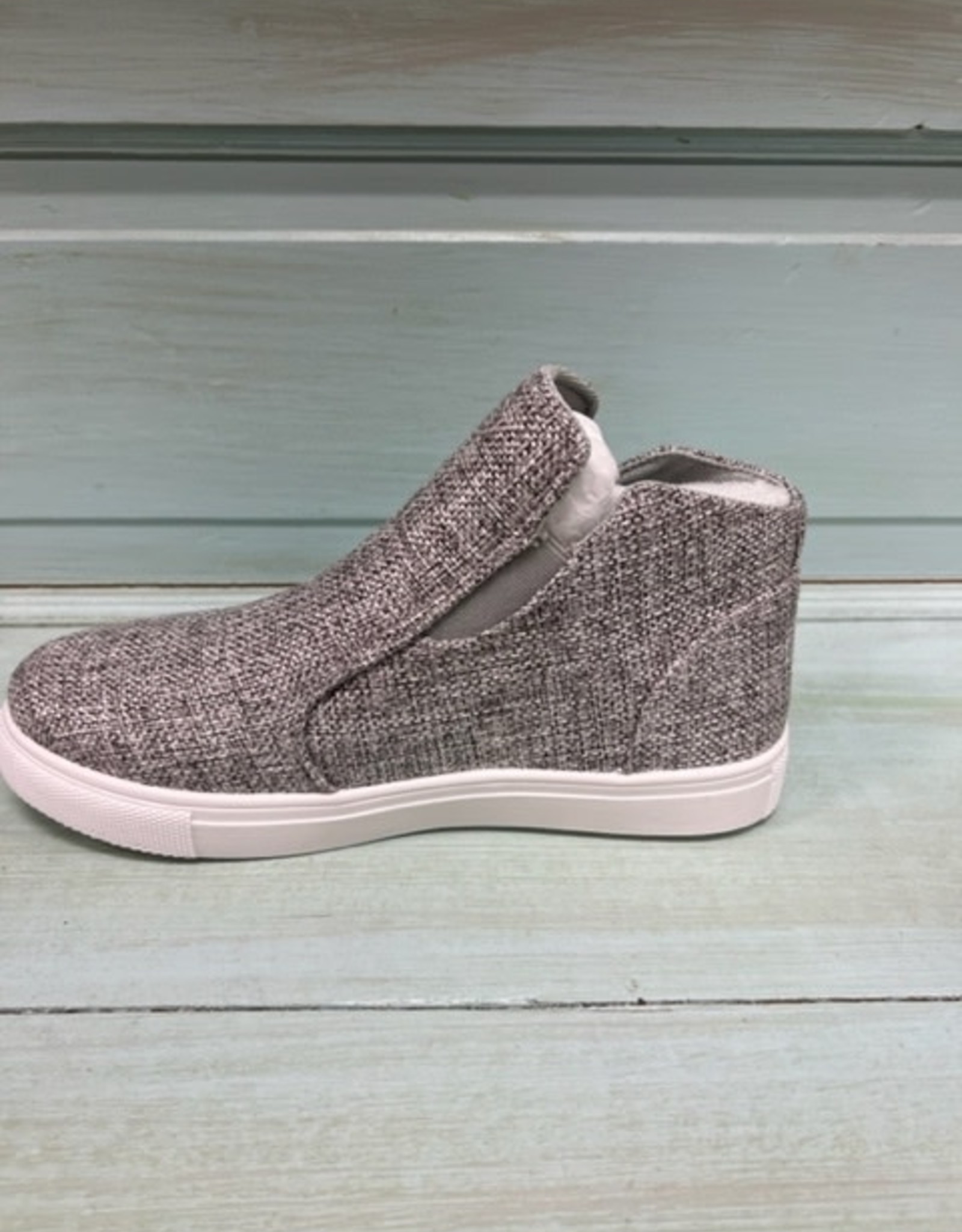 Shoes Fast Gray Burlap Zip Sneaker