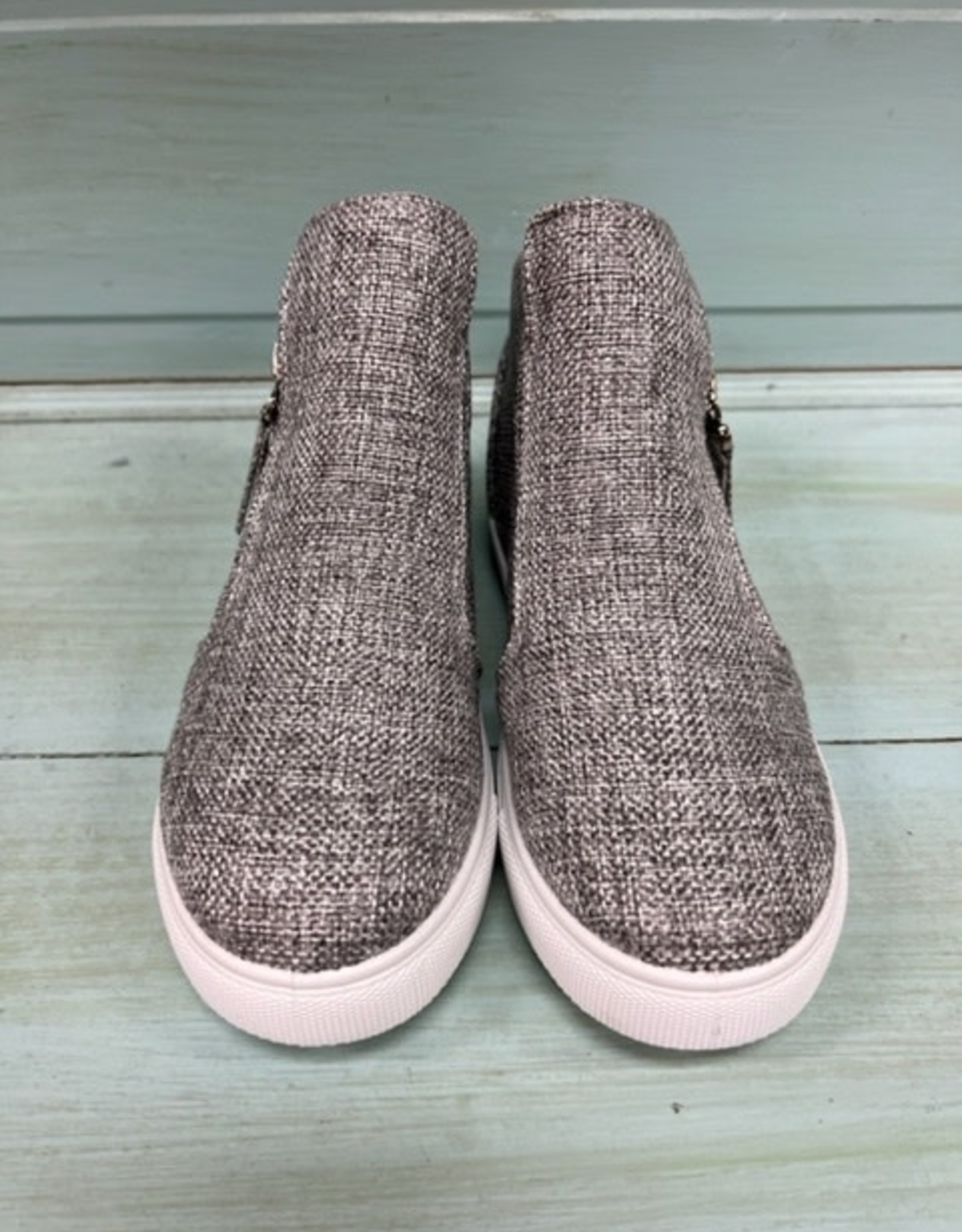 Shoes Fast Gray Burlap Zip Sneaker