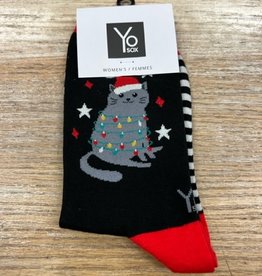 Socks Women's Crew Socks - Christmas Cat