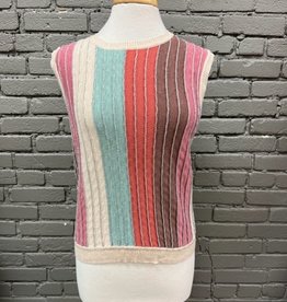 Top Talia Multi Color Striped Sweater