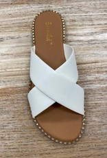 Shoes White criss cross sandal