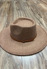 Hat Wanda Wool Blend Wide Brim Hat w/ 2 Belts