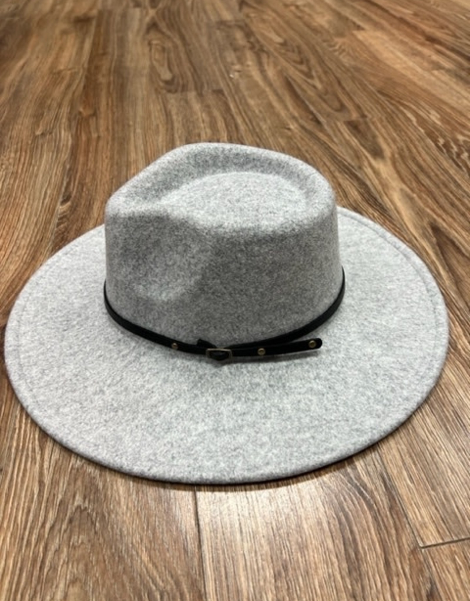 Hat Wanda Wool Blend Wide Brim Hat w/ 2 Belts