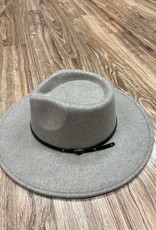 Hat Wanda Wool Blend Wide Brim Hat w/ 2 Belts