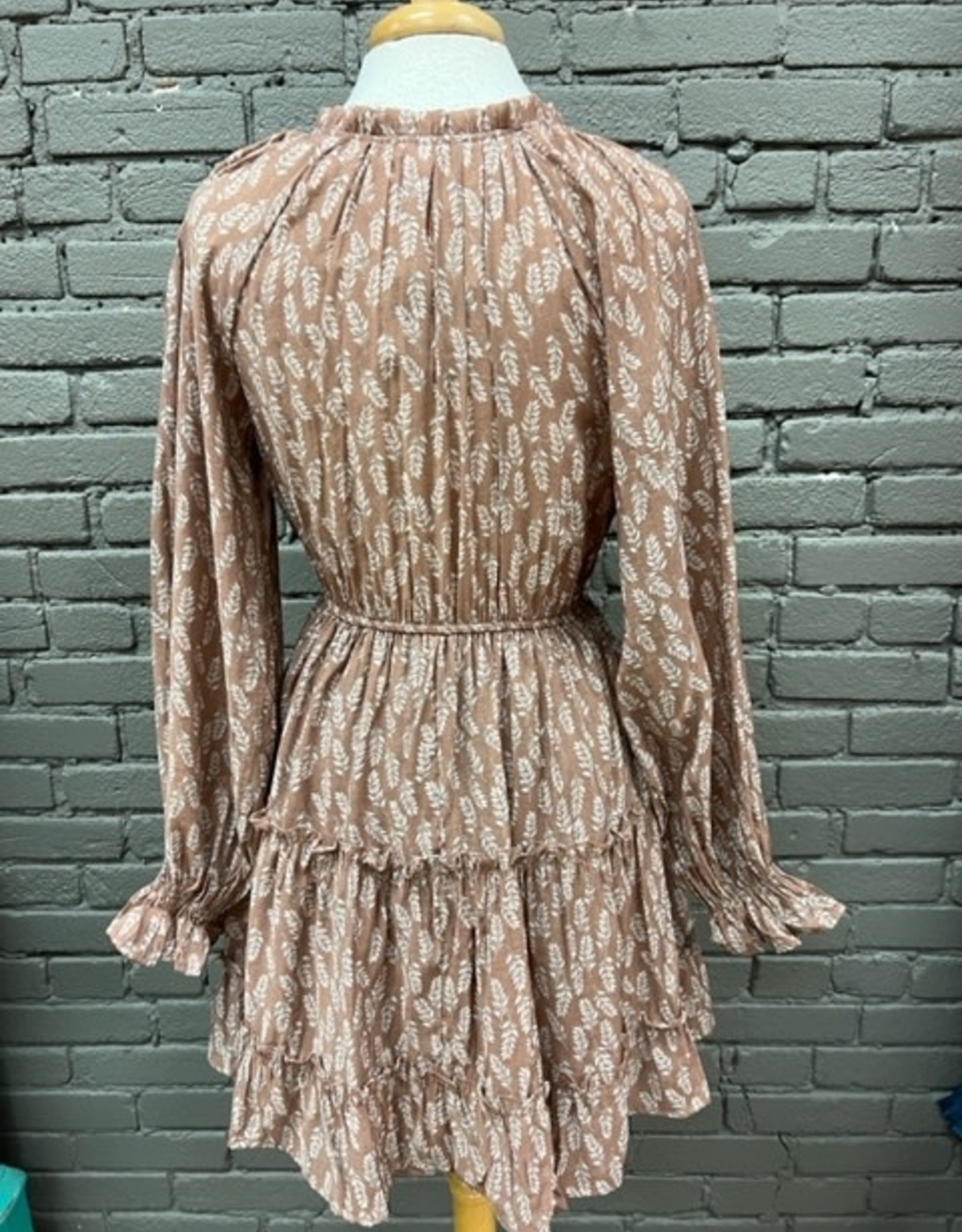 Dress Joan Leaf Print Tiered Dress