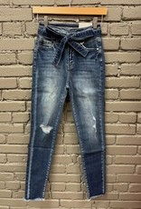 Jean Sunny Ultra High Rise Belted Ankle Skinny Jeans