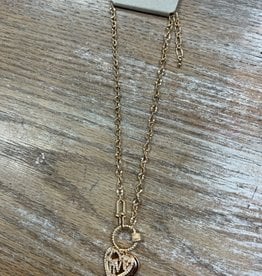 Jewelry Gold Chain Heart Pendant Necklace