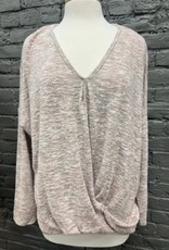 Long Sleeve Brooklyn Rose Solid Gathered LS